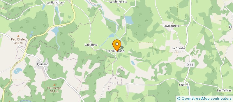 localisation de l'entreprise GITE D'ENFANTS DE LA VAULOUBE à CHATEAUPONSAC