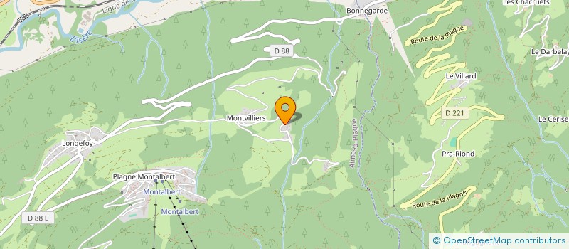 localisation de l'entreprise GITE DE MONTVILLIERS  AIME-LA-PLAGNE