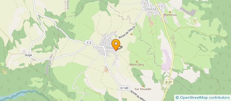 localisation de l'entreprise GITE DU MONT GERY, BAUD SEVERINE ET JEROME  THOIRIA