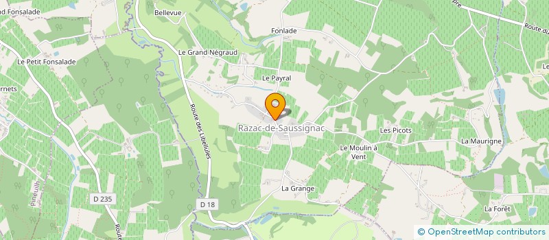 localisation de l'entreprise GITE LA FORGE BASILE  RAZAC-DE-SAUSSIGNAC