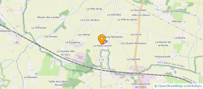 localisation de l'entreprise GITE LA HAIE COURRIE  SAINT-MELOIR-DES-ONDES