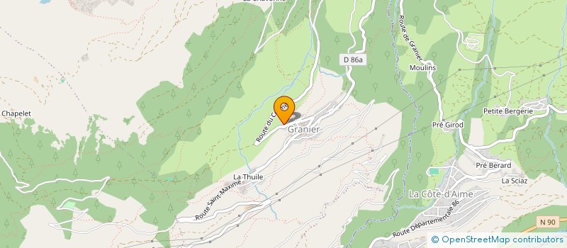 localisation de l'entreprise GITE LE CARON  AIME-LA-PLAGNE