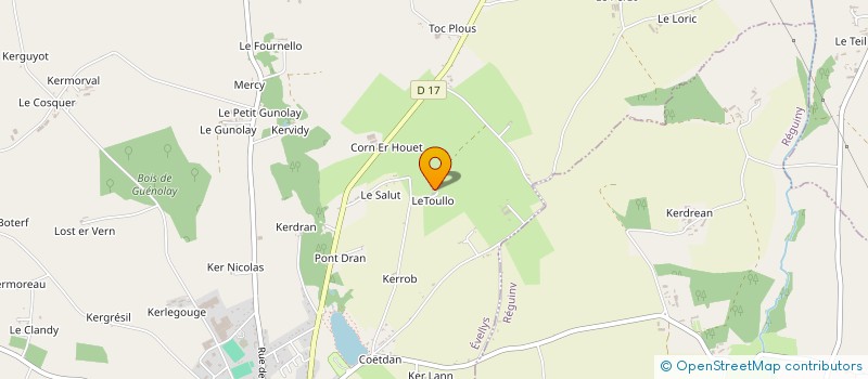 localisation de l'entreprise GITE MENEZ GLAZ  EVELLYS