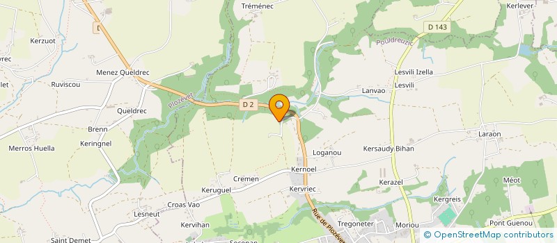 localisation de l'entreprise GITE TY AR BLEUNIOU  POULDREUZIC