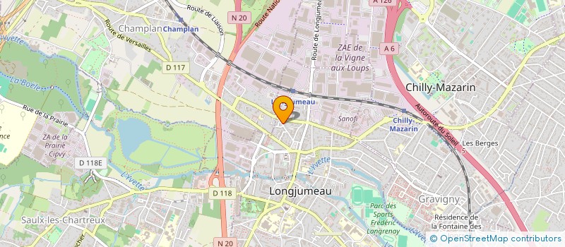 localisation de l'entreprise GITELBART à LONGJUMEAU