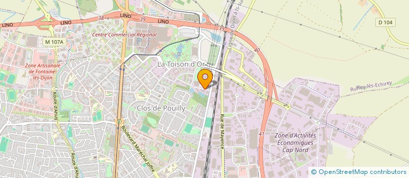 localisation de l'entreprise GITES DE FRANCE COTE D'OR à DIJON