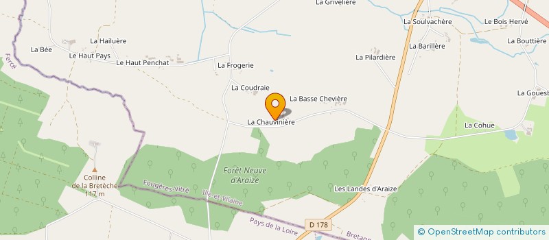 localisation de l'entreprise GITES GOURHAND  MARTIGNE-FERCHAUD