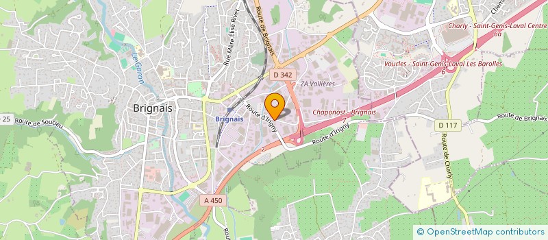 localisation de l'entreprise GL EVENTS S.I.  BRIGNAIS