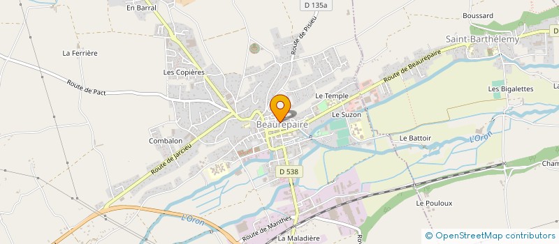 localisation de l'entreprise GLA AUTO 38  BEAUREPAIRE