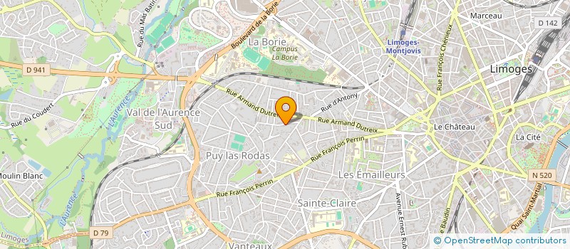 localisation de l'entreprise GLANEVET à LIMOGES