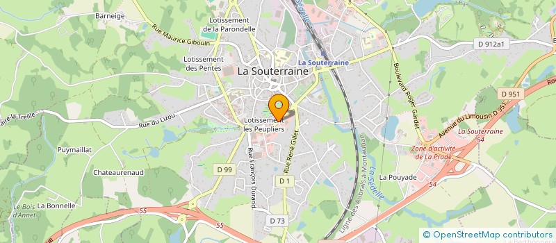 localisation de l'entreprise GLENISSON à LA SOUTERRAINE