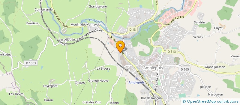 localisation de l'entreprise GLOBAL FIBRE TECHNOLOGIE  AMPLEPUIS