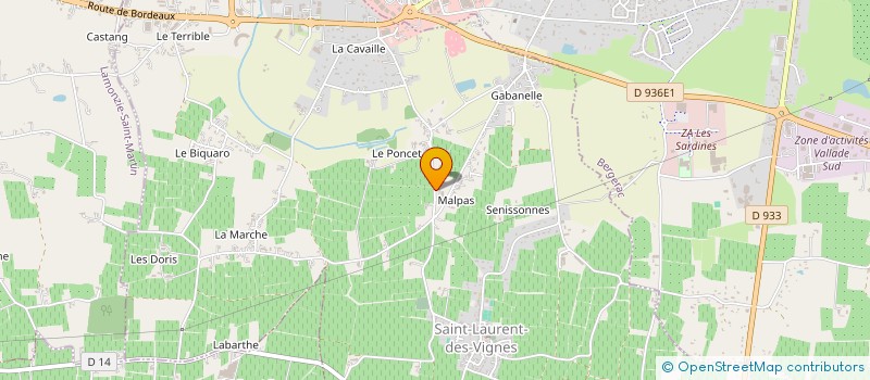 localisation de l'entreprise GLOBAL NEGOCE  SAINT-LAURENT-DES-VIGNES