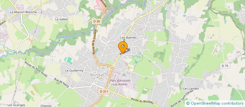 localisation de l'entreprise GM CARROSSERIE à BRINDAS