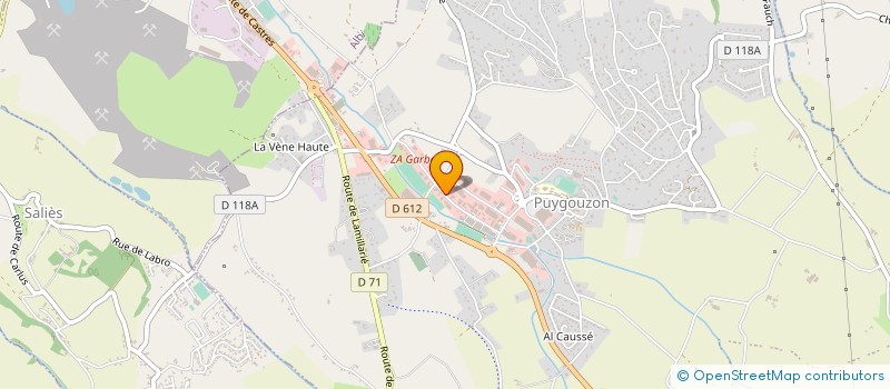 localisation de l'entreprise GM CARROSSERIE à PUYGOUZON