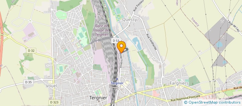 localisation de l'entreprise GN INFRA à TERGNIER
