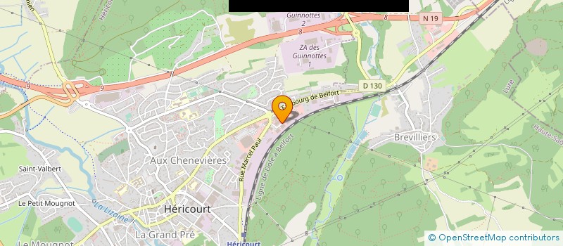 localisation de l'entreprise GO PNEUS à HERICOURT