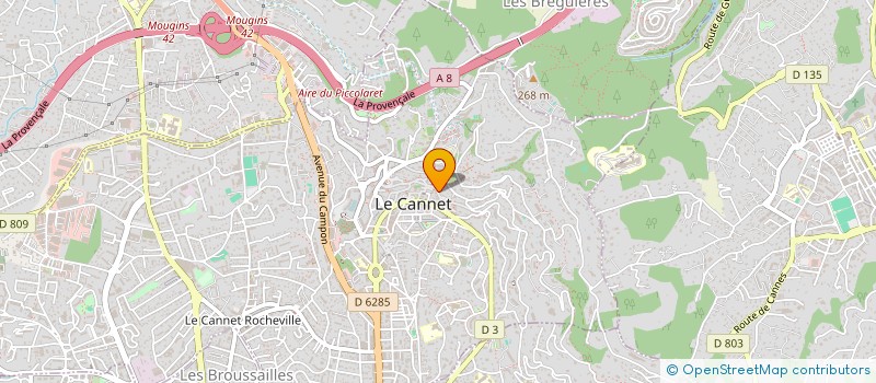 localisation de l'entreprise GOLDEN COAST à LE CANNET
