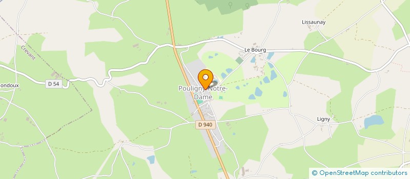 localisation de l'entreprise GOLF CLUB DES DRYADES EN PAYS DE GEORGE SAND à POULIGNY-NOTRE-DAME