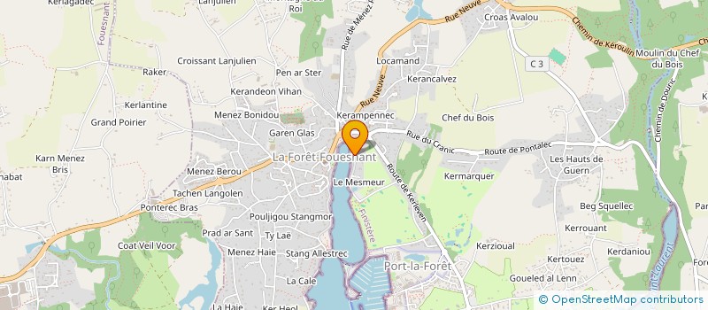 localisation de l'entreprise GOLF DE QUIMPER ET DE CORNOUAILLE  LA FORET-FOUESNANT