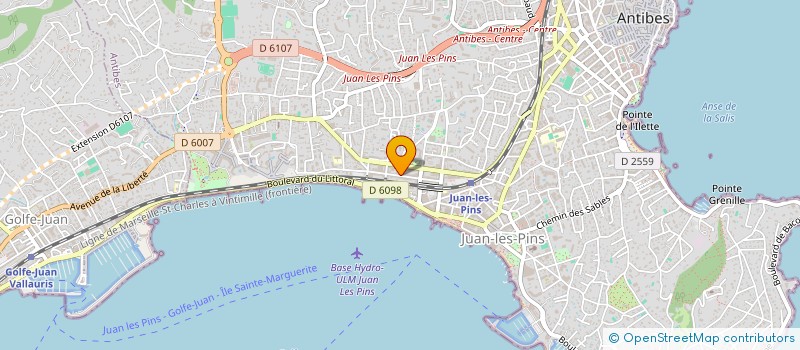 localisation de l'entreprise GOLFE EXPLORATION RECREATIONAL DIVING à ANTIBES