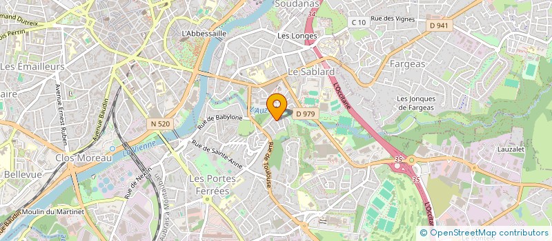 localisation de l'entreprise GONDINET à LIMOGES