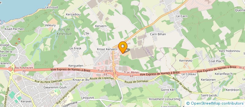 localisation de l'entreprise GOUENNOU FRERES à PLOUGASTEL-DAOULAS