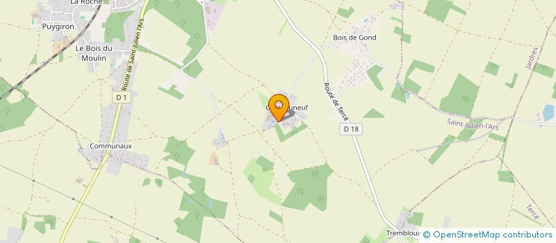 localisation de l'entreprise GOUPEMENT FONCIER AGRICOLE BEJAUD  SAINT-JULIEN-L'ARS