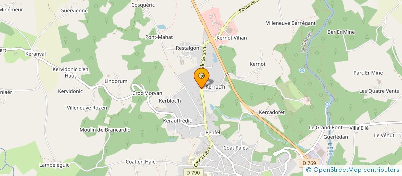 localisation de l'entreprise GOURLET ANTHONY PEINTURE  LE FAOUET