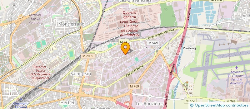 localisation de l'entreprise GP MENUISERIE à CLERMONT-FERRAND