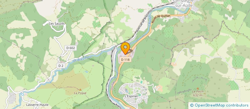 localisation de l'entreprise GP2M  QUILLAN