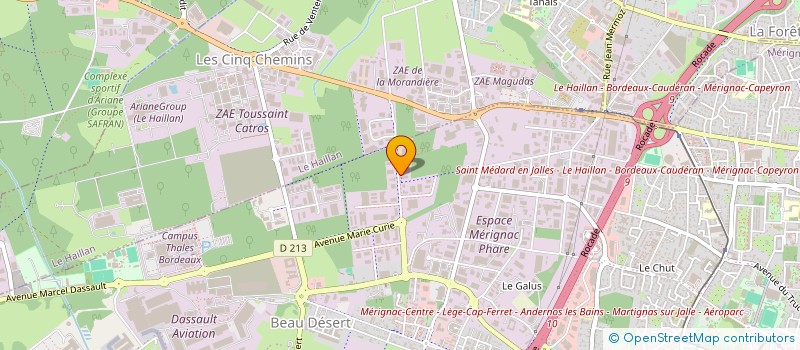 localisation de l'entreprise GPM NOUVELLE AQUITAINE SUD à MERIGNAC