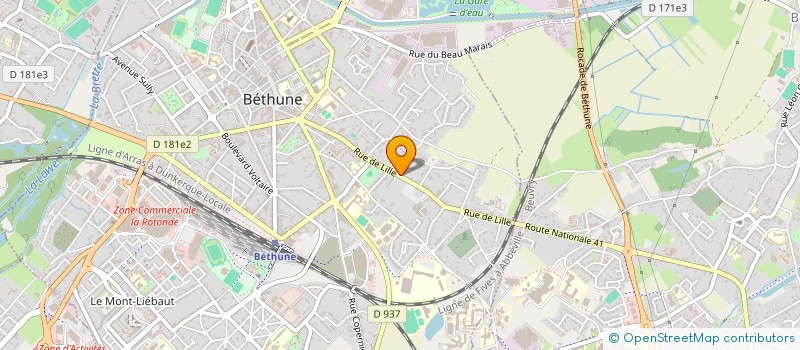 localisation de l'entreprise GPN AUTOMOBILES à BETHUNE