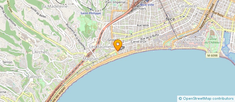 localisation de l'entreprise GPT ACHAT ETUDIANTS ET LYCEENS MUTUA à NICE