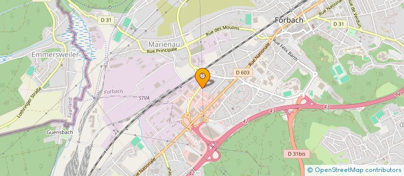 localisation de l'entreprise GPT D'ENTREPRISES ROUTIERES DE L'EST à FORBACH