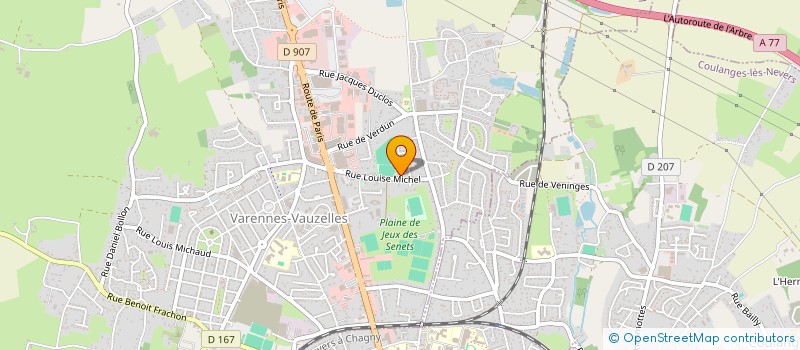 localisation de l'entreprise GPT EMPLOY CLUBS TENNIS GRANDE COURONNE à VARENNES-VAUZELLES