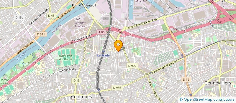 localisation de l'entreprise GPT EUR DEVELOP SECURITE SANTE TRAVAIL à COLOMBES