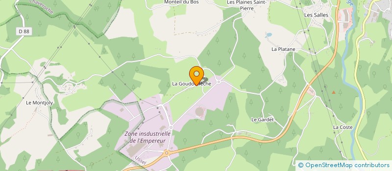 localisation de l'entreprise GPT FORESTIER DE LA FABRIE à USSEL