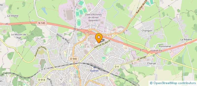 localisation de l'entreprise GPT LOCATAIRES CASERNE BONGEOT à GUERET