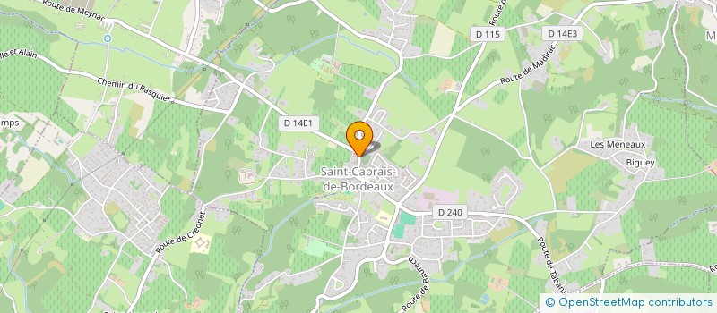 localisation de l'entreprise GRAINS DE BLE'S - BIO-LOCAL- EQUITABLE-SOLIDAIRE  SAINT-CAPRAIS-DE-BORDEAUX