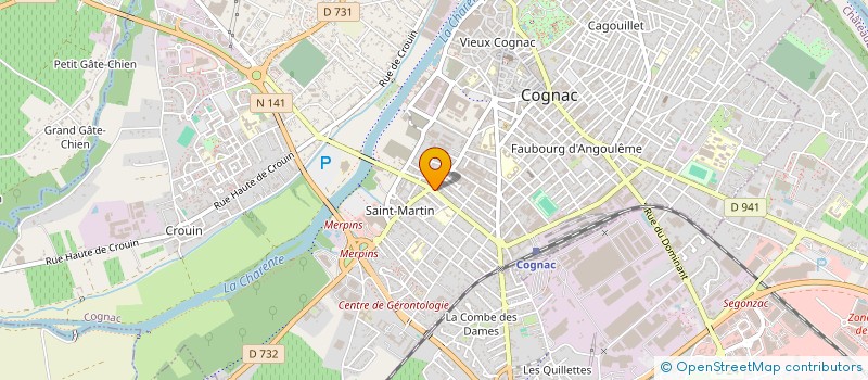 localisation de l'entreprise GRANDE PHARMACIE SAINT MARTIN à COGNAC