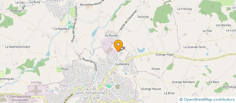 localisation de l'entreprise GRANGE ENSEIGNES à SAINT-SYMPHORIEN-SUR-COISE