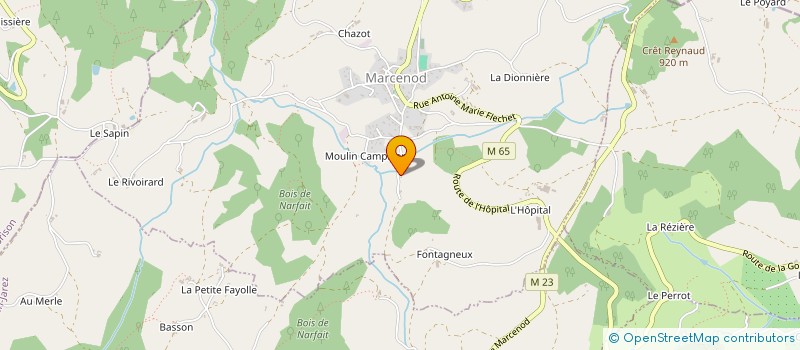 localisation de l'entreprise GRANJON - THIZY  MARCENOD