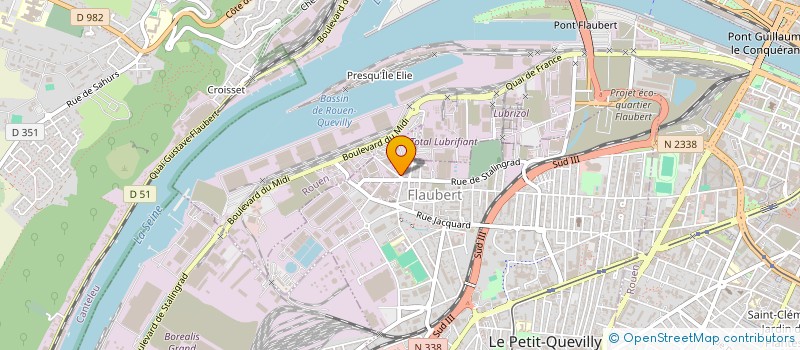 localisation de l'entreprise GRANULATS RECYCLES DE NORMANDIE à LE PETIT-QUEVILLY