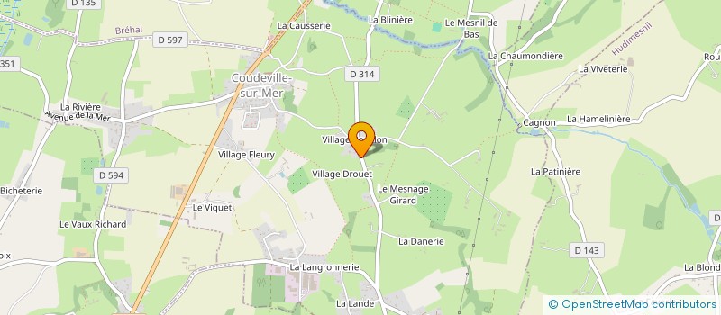 localisation de l'entreprise GRANVILLE CARRELAGE ET MATERIAUX à COUDEVILLE-SUR-MER