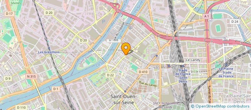 localisation de l'entreprise GRAPHI 93 à SAINT-OUEN-SUR-SEINE