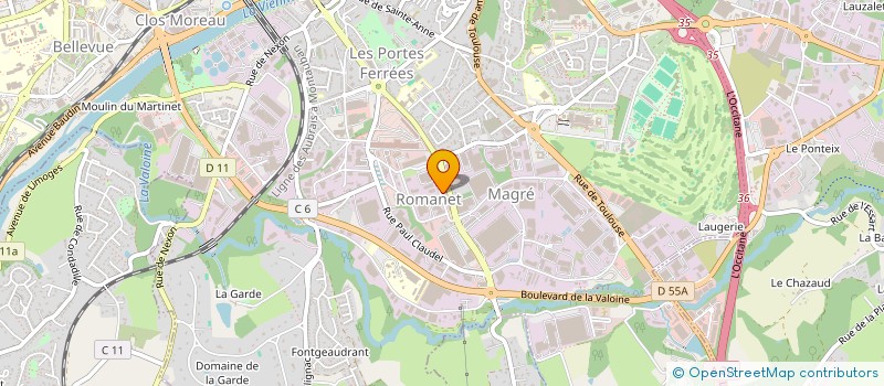 localisation de l'entreprise GRAPHICOLOR à LIMOGES