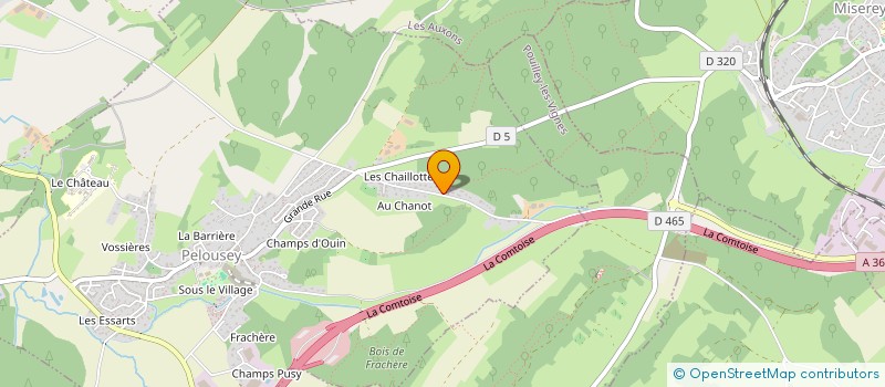 localisation de l'entreprise GRAVIER - COTE  PELOUSEY