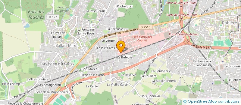 localisation de l'entreprise GRAVITE ZERO à JOUE-LES-TOURS