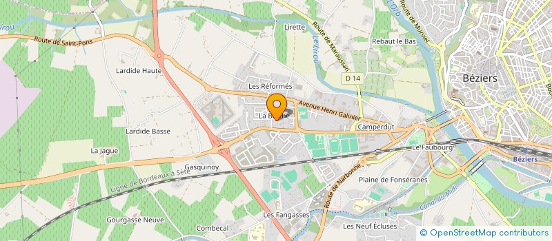 localisation de l'entreprise GREEN CLIM  BEZIERS
